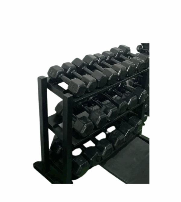 Kit Dumbbell Sextavado Emborrachado 12kg ao 30kg com Suporte