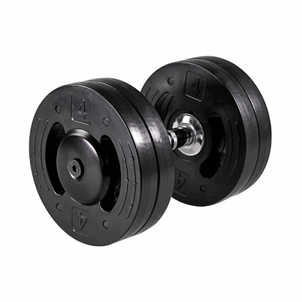 Dumbbell Montado Injetado Pegada Cromada 12KG